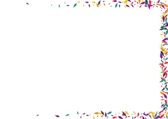 Bright Leaf Vector White Background. Green Confetti Botany Card. Floral Foliage Set. Red Confetti Pattern.