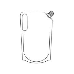 Outline liquid packaging. Empty tag template for your design.