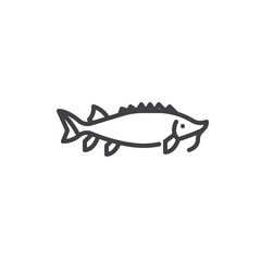Sturgeon fish line icon
