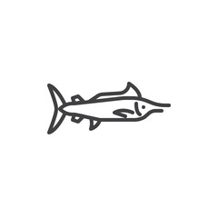 Marlin fish line icon