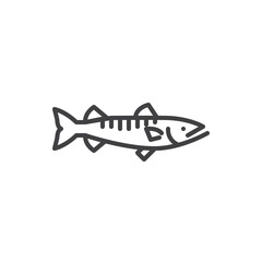 Barracuda fish line icon