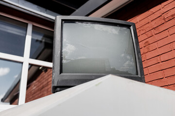 Fototapeta premium old black TV