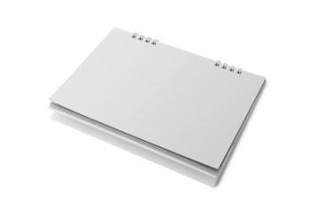Blank desktop spiral calendar mockup cutout, Png file.