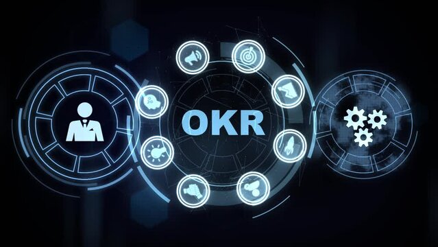 OKR Objectives key results. Business, Technology, Internet and network concept.