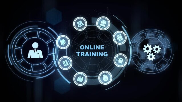 Business, Technology, Internet and network concept. Coaching mentoring education business training development E-learning concept