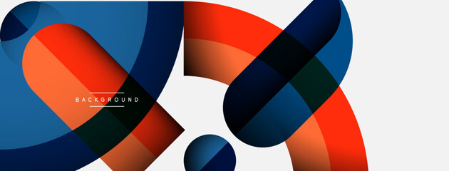 Obraz premium Trendy shapes, color minimal design composition, lines and shadows for wallpaper banner background or landing page