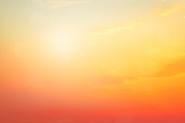 Abstract blurred sunlight beach colorful blurred bokeh background with retro effect autumn sunset sky have blue bright, white and color orange calm.	