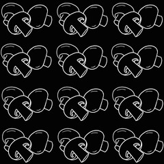 Fresh champignons. Hand-drawn illustration with vegetables. A farmer's market product. A great healthy food design template with vegetables drawn in chalk on a blackboard. Great for menu design, recip