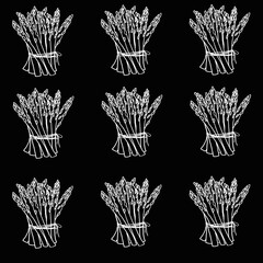 Fresh vegetables, asparagus. Hand-drawn illustration with vegetables. A farmer's market product. A great healthy food design template with vegetables drawn in chalk on a blackboard. Great for menu des