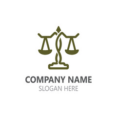 Justice Law logo icon template creative law firm
