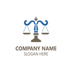 Justice Law logo icon template creative law firm