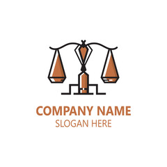 Justice Law logo icon template creative law firm