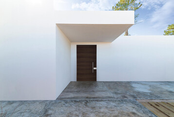 Entrance in a modern luxury villa interior, 3d render
