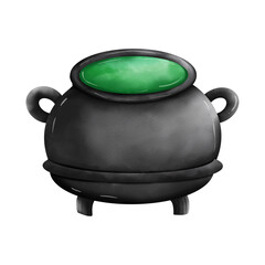 Halloween Cauldron Watercolor