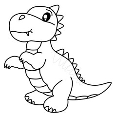 Dinosaur cartoon for coloring book