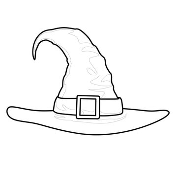 witch hat vector image for coloring book.
