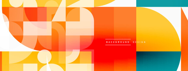 Minimal geometric abstract background. Circle square and triangle design. Trendy techno business template for wallpaper, banner, background or landing © antishock