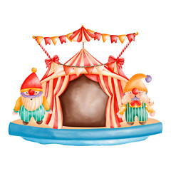gnome clown circus, circus party concept