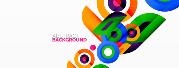 Abstract round shapes background. Minimalist decoration. Geometric background with circles and rings