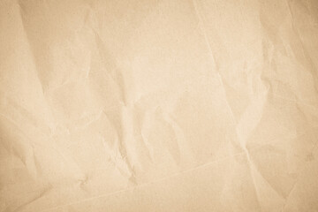 Brown recycled kraft paper crumpled vintage texture background for letter. 