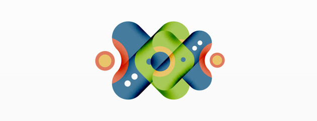 Creative geometric wallpaper. Minimal bubble arrow and circle abstract background. Techno business template for wallpaper, banner, background or landing