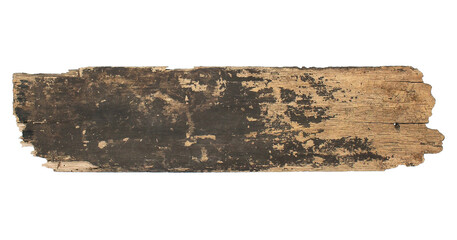 Old plank of wood on transparent background png file