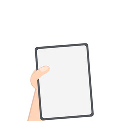 Hand Holding Tablet Portrait Using Left Handed  