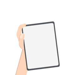 Hand Holding Tablet Portrait Using Left Handed  