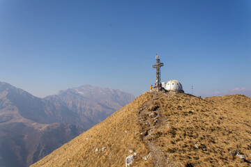 cross on top of the mountain