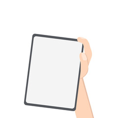 Hand Holding Tablet Portrait Using Right Handed  