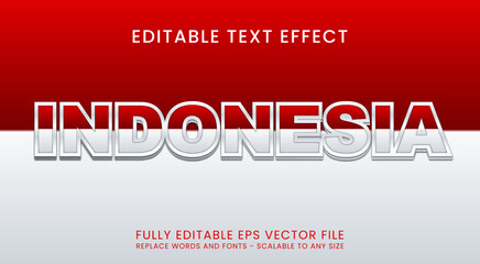 3D Editable Text Effect for Indonesia Independence Day on Red White Flag