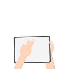 Hand Holding Tablet Landscape Using Lefthanded Double Tap 