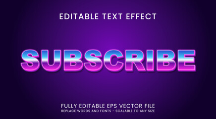 Subscribe 3D Editable Text Effect with Glow Effect