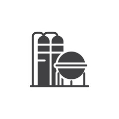 Oil storage tank vector icon