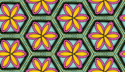 Fototapeta na wymiar Geometric ethnic pattern seamless flower color. seamless pattern. Design for fabric,curtain,background,carpet,wallpaper,clothing,wrapping,Batik,mandalas,fabric,Vector illustration. pattern style.