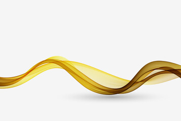 Luxury golden transparent wave background. Abstract golden smoky vector wave background.