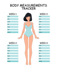 Body Measurements Log. Weight Loss Tracker.