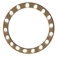 Naklejka premium circle frame and neon light bulb