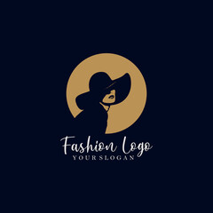 Fashion Logo Ideas - Silhouette Girl With Hat