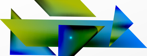 Dynamic 3d geometric abstract background. Triangles and other simple forms composition. Vector Illustration For Wallpaper, Banner, Background, Card, Book Illustration, landing page
