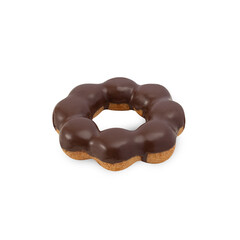 Chocolate donut cutout, Png file.