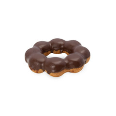 Chocolate donut cutout, Png file.