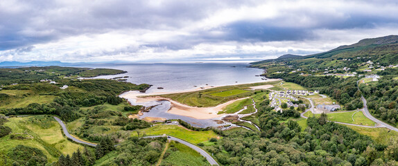 Aerial view of the Fintra road by Killybegs County Donegal, Ireland