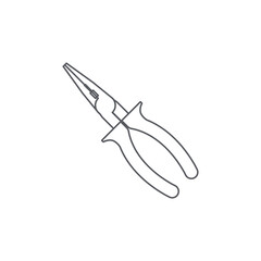 Taper pliers Construction Tools Equipment Device Icon Set Collection Black Line