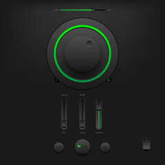 Sound control button on black background