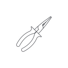 Taper pliers Construction Tools Equipment Device Icon Set Collection Black Line