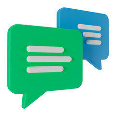 3d speech chat bubble 3d icon isolated on transparent background. 3d render illustration.