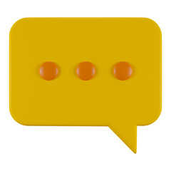 3d speech chat bubble 3d icon isolated on transparent background. 3d render illustration.