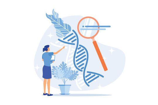 Genetically modified organism Genetically modified food, transgenic organism, gene modification, molecular engineering, GMO level flat design modern illustration