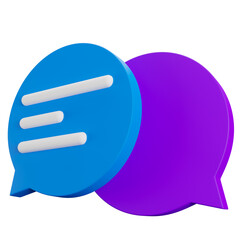 3d speech chat bubble 3d icon isolated on transparent background. 3d render illustration.